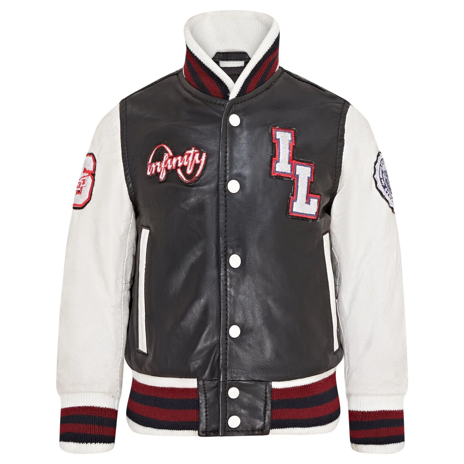 Kids Letterman Leather Varsity College Bomber Jacket 3-13 yrs - Image 26