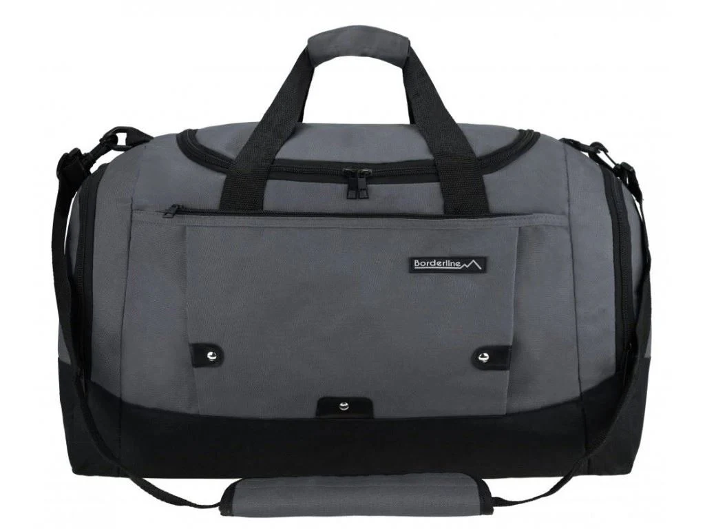 Large Duffel Weekend Holdall Carry-On Cabin Bag Gym Sports Travel Bag Grey - Image 3