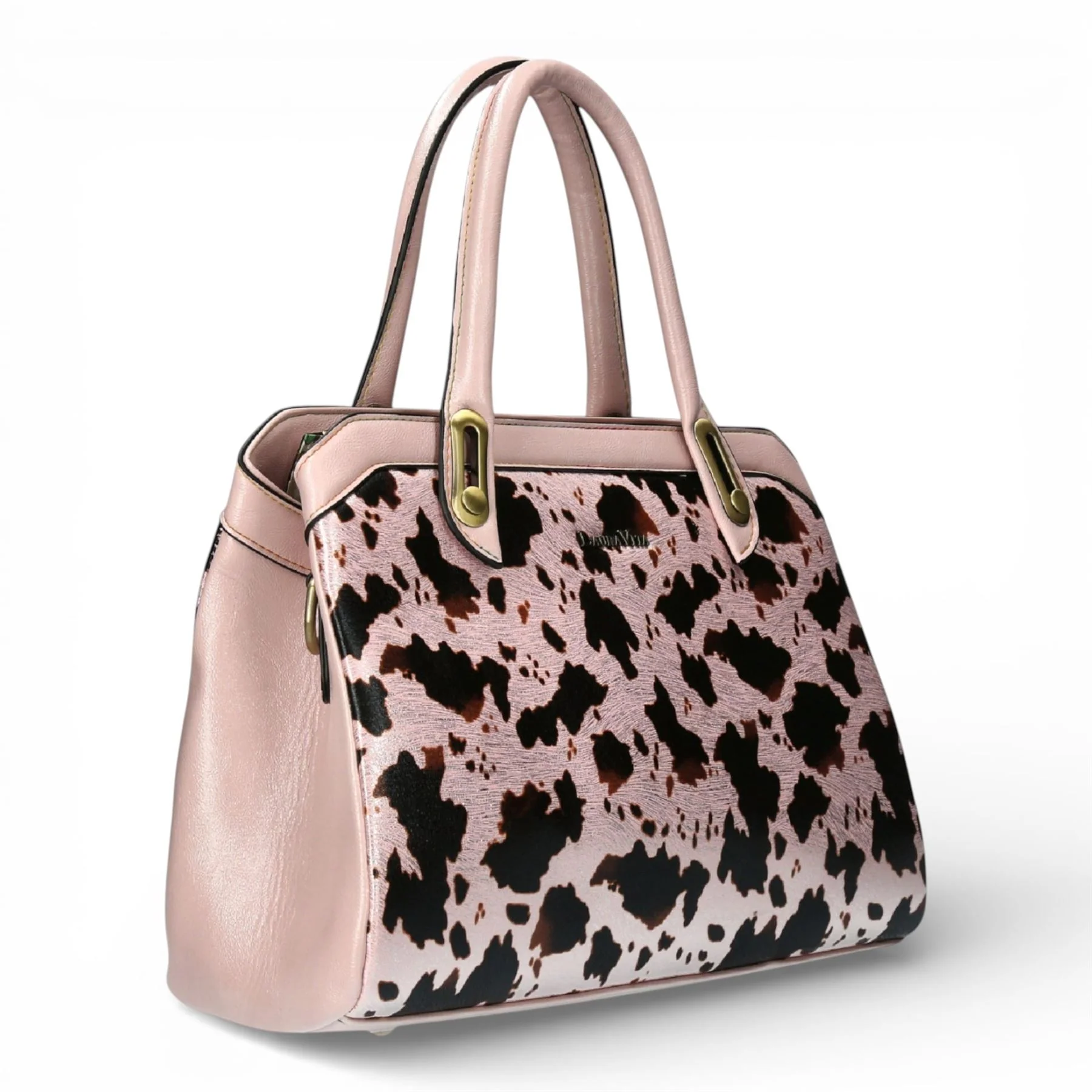 Laura Vita Aramis-08 Womens Rose Pink Floral Print Adjustable Straps Shoulder Tote Handbag - Image 3