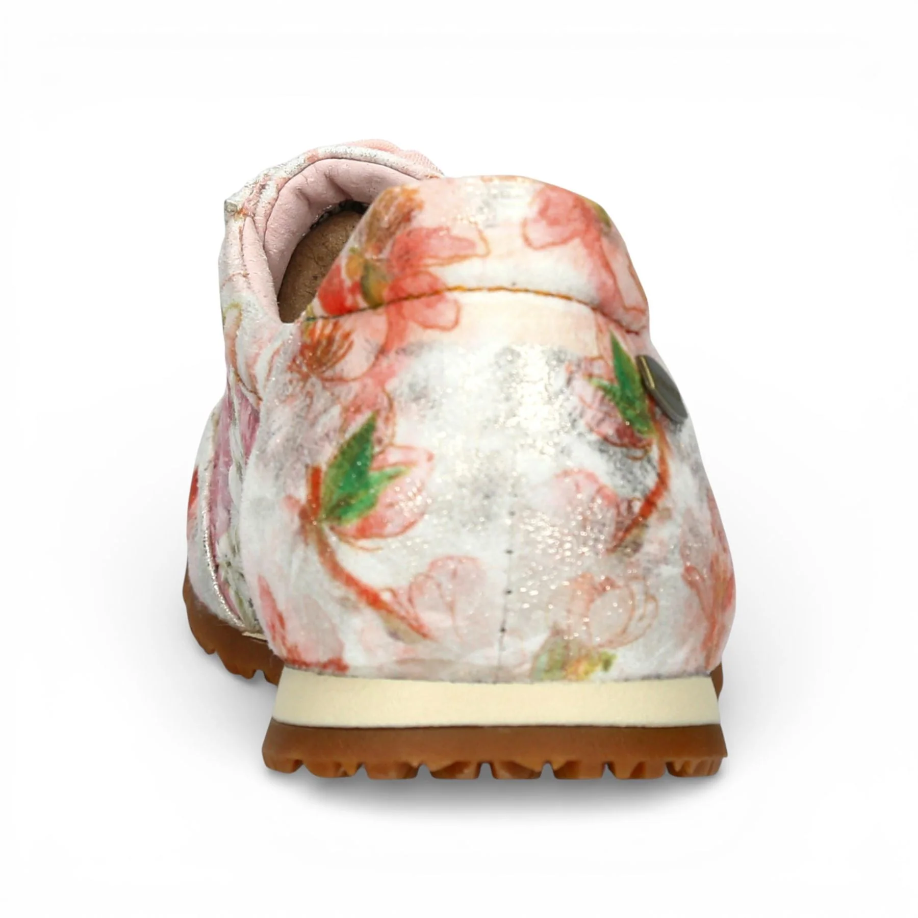 Laura Vita Women's Tivanao-05 Rose Pink Floral Leather Trainers Zip Sneaker Shoes - Image 6