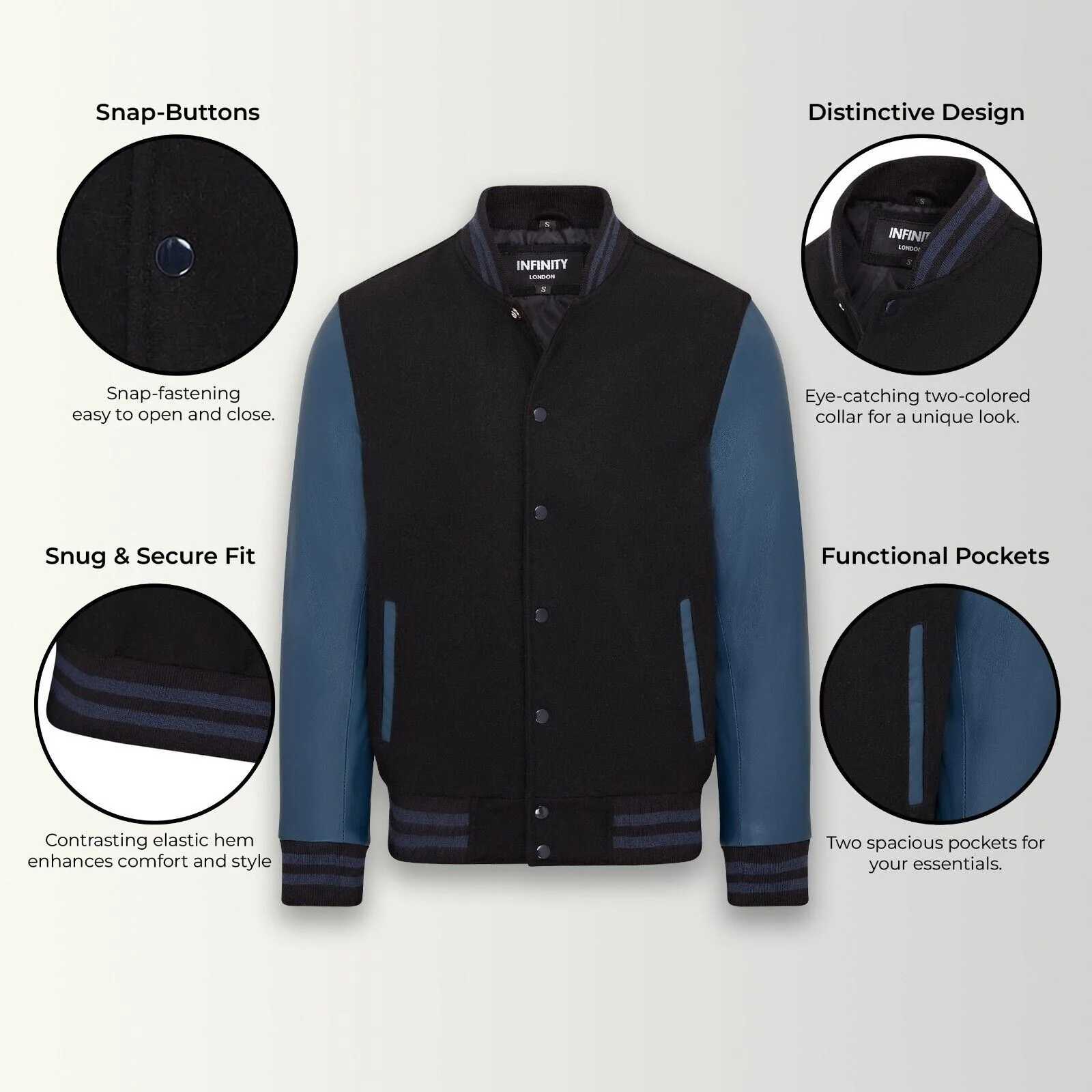 Letterman Baseball Wool Leather Varsity Bomber Jacket - Wallingford - Image 10
