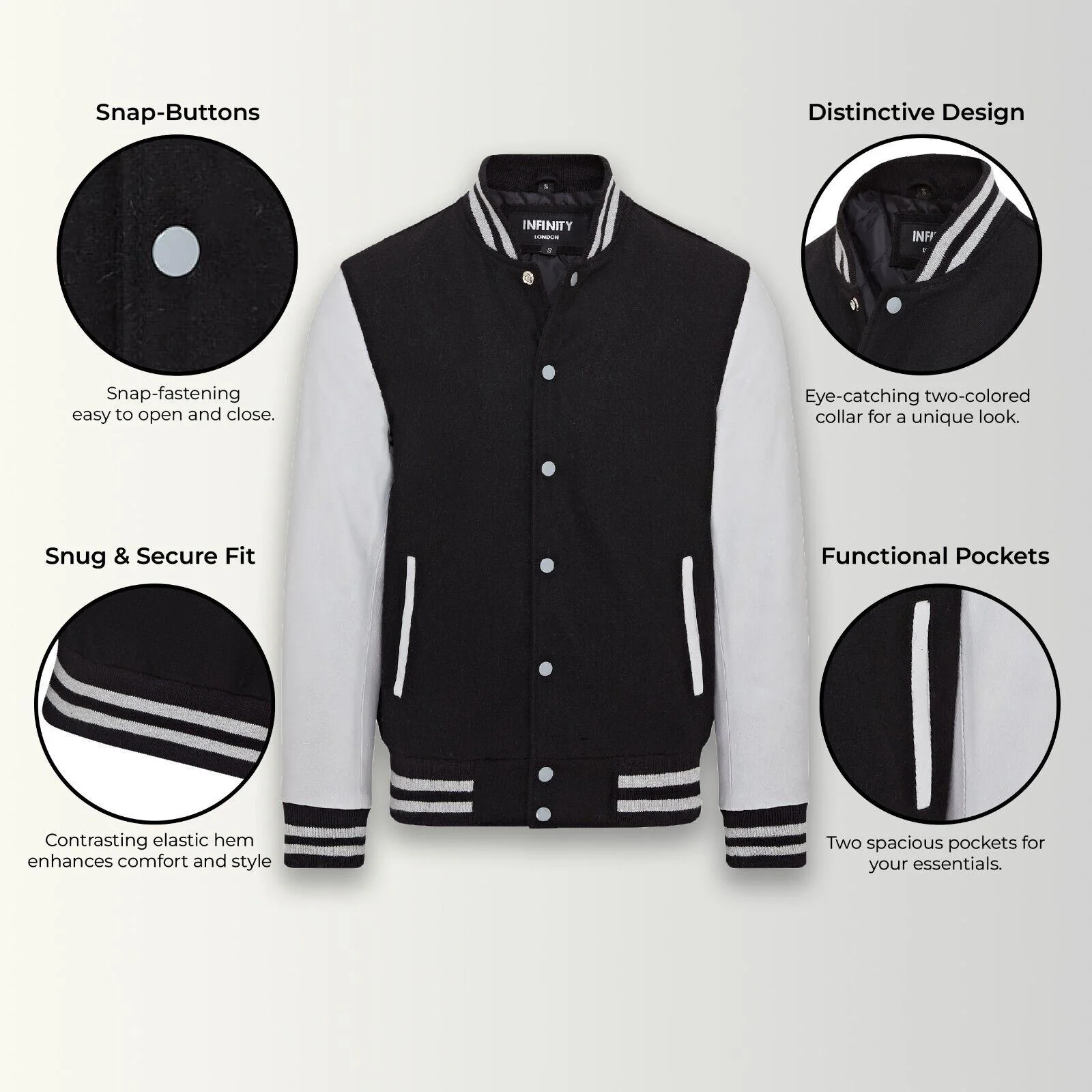 Letterman Baseball Wool Leather Varsity Bomber Jacket - Wallingford - Image 25
