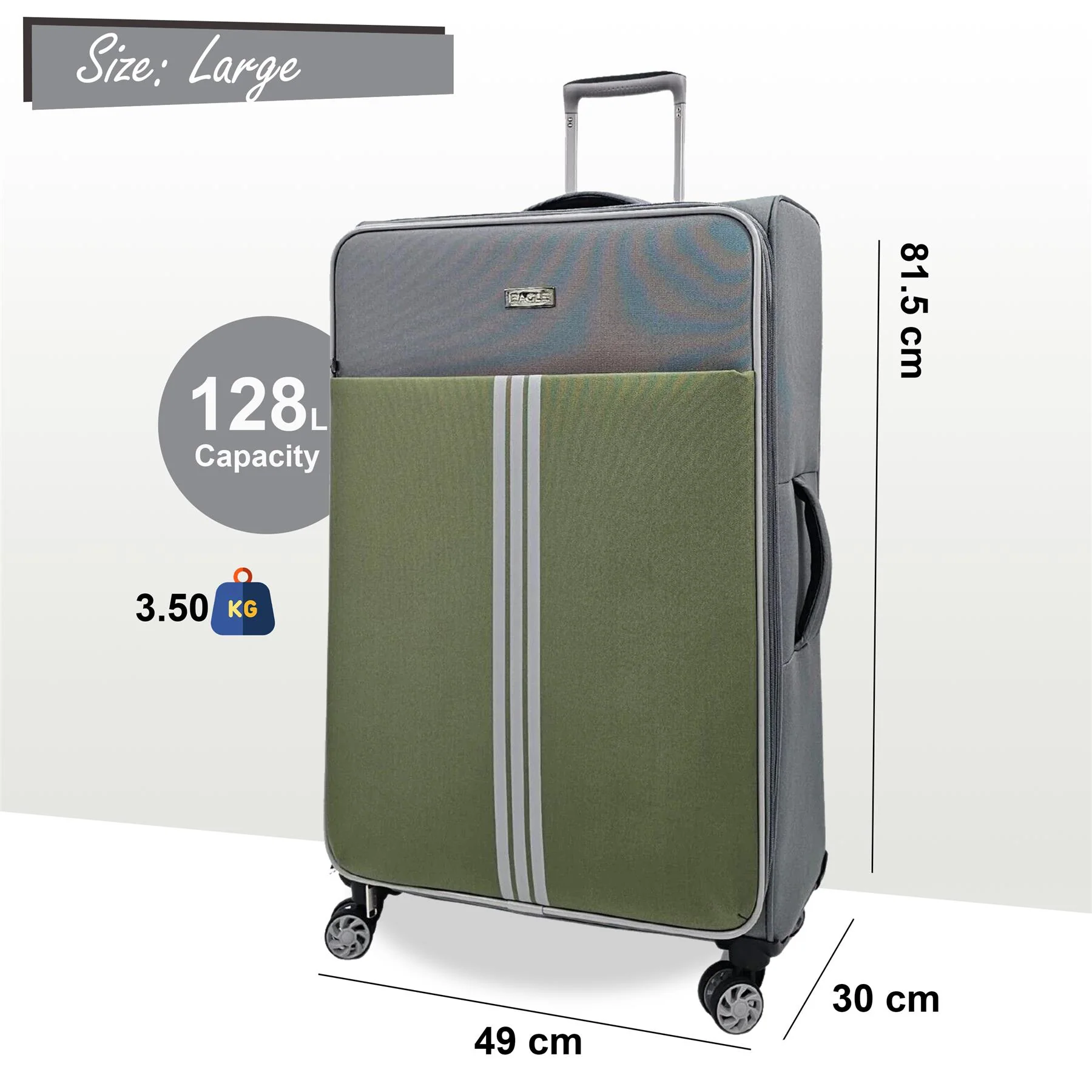 Lightweight Soft Suitcases 4 Wheel Luggage Travel Bag - Image 6