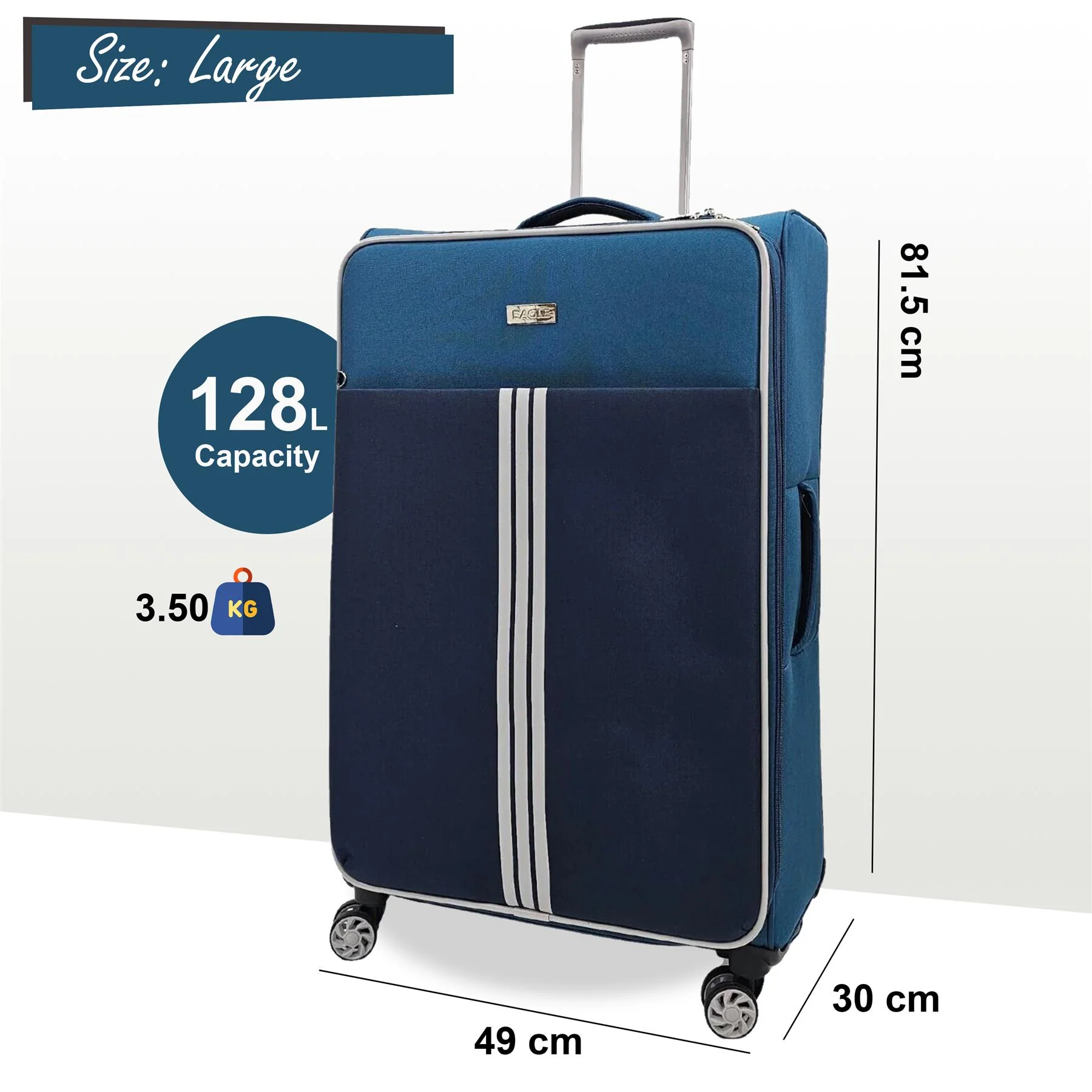 Lightweight Soft Suitcases 4 Wheel Luggage Travel Bag - Image 62