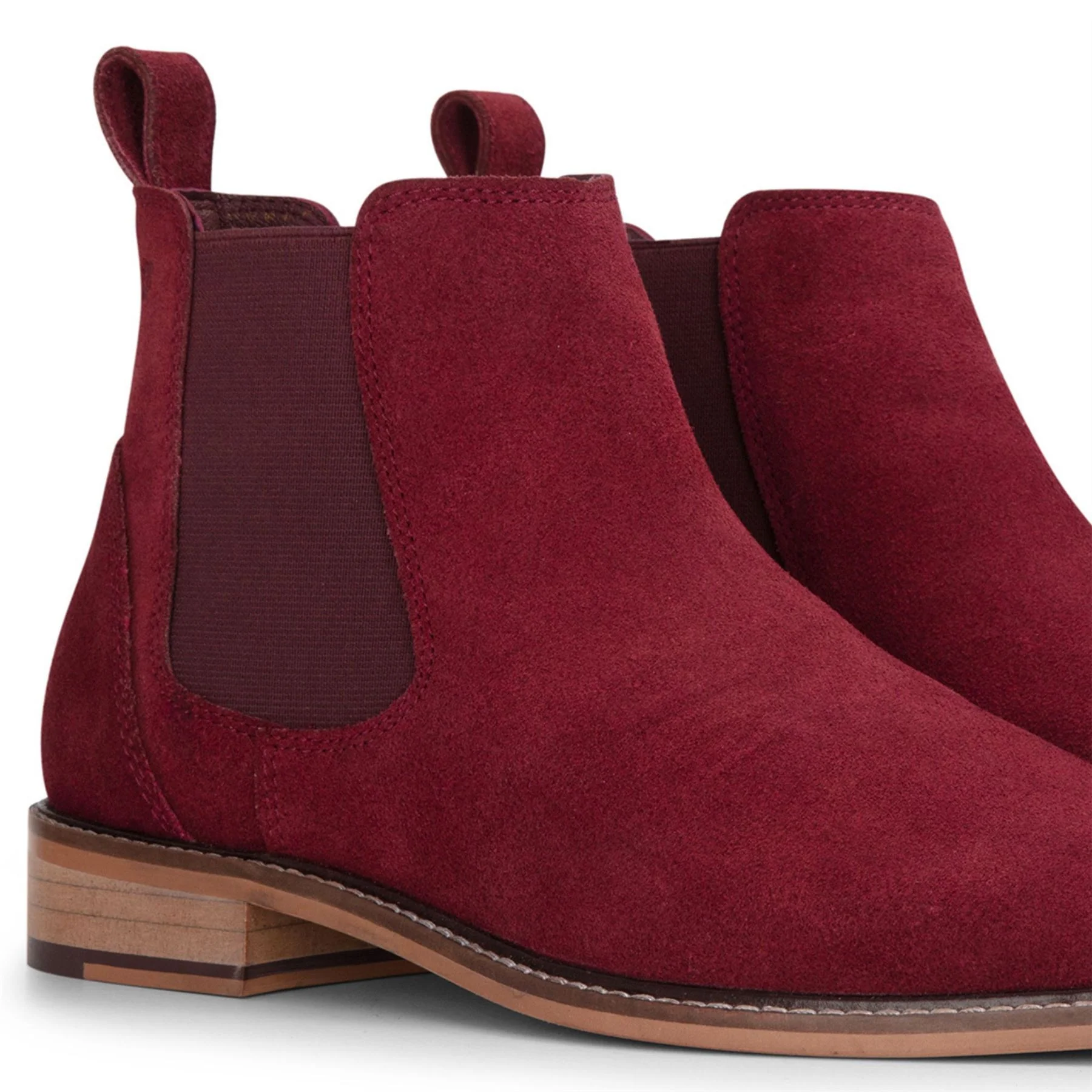 London Brogues Men's Burgundy Suede Leather Chelsea Boots - Image 5
