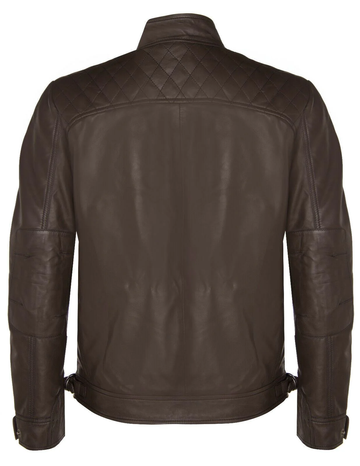 Men Classic Leather Quilted Biker Jacket-Silsden - Image 23