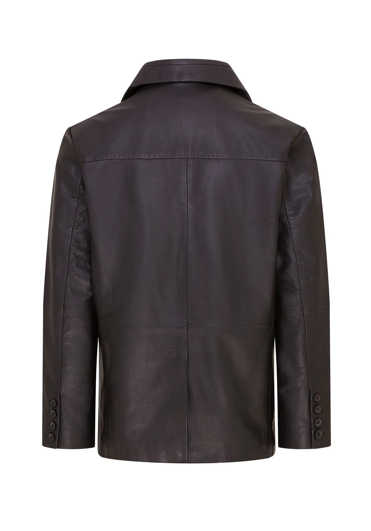 Men’s 2 Button Black Leather Blazer Jacket - Bergen - Image 4