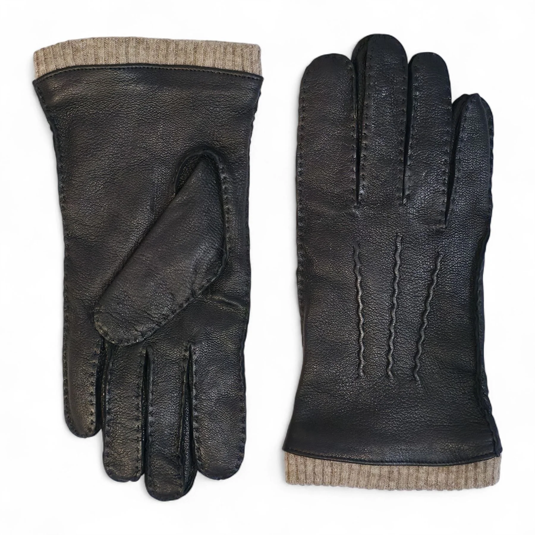 Men’s Italian Leather Warm Wool Lining Winter Gloves - M-LGV-405 - Image 11