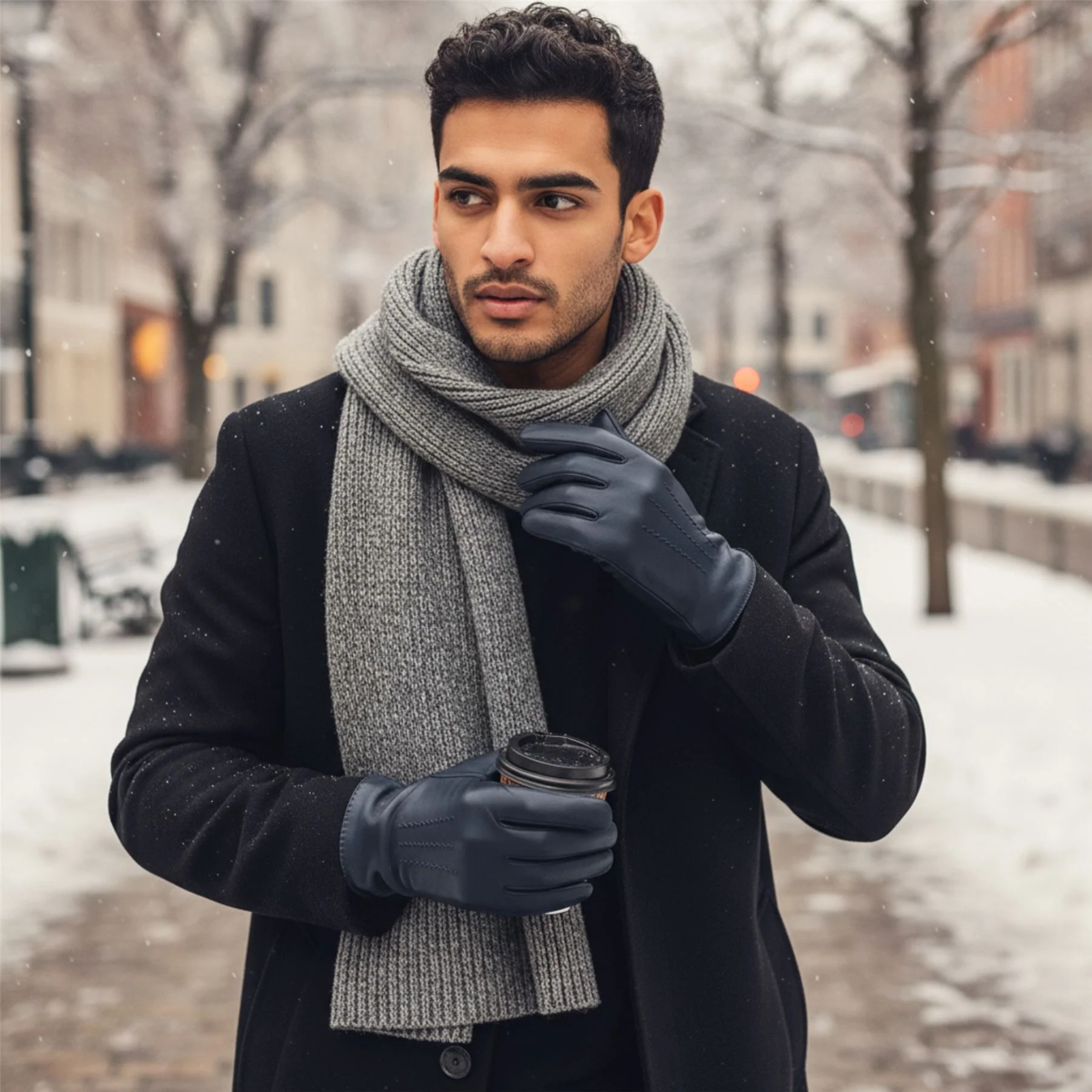 Men’s Italian Leather Warm Wool Lining Winter Stich Design Gloves - M-LGV-205 - Image 21