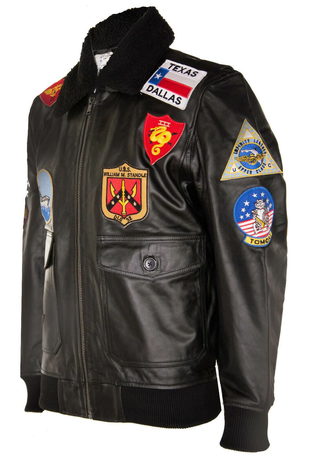 Mens A2 Top Gun  Leather Bomber Jacket-Camborne - Image 10