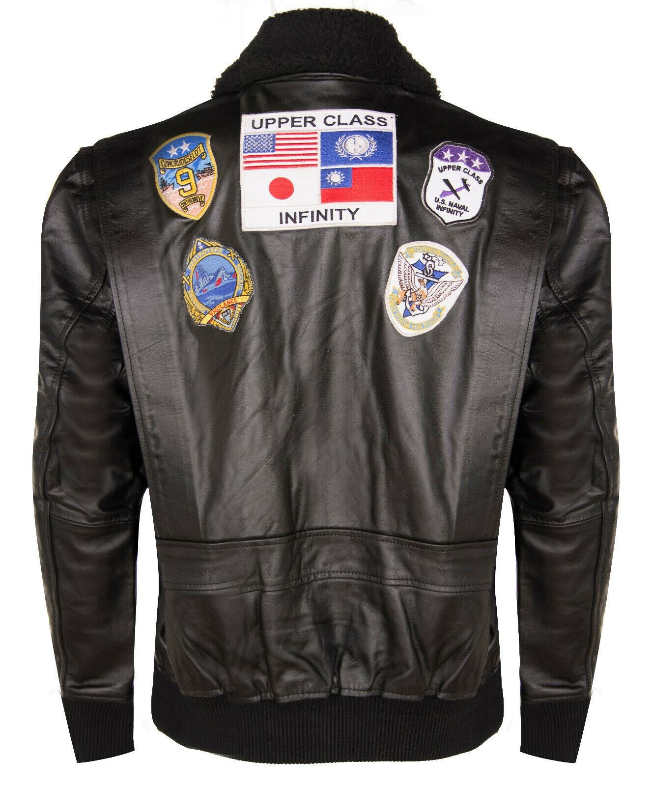 Mens A2 Top Gun  Leather Bomber Jacket-Camborne - Image 11