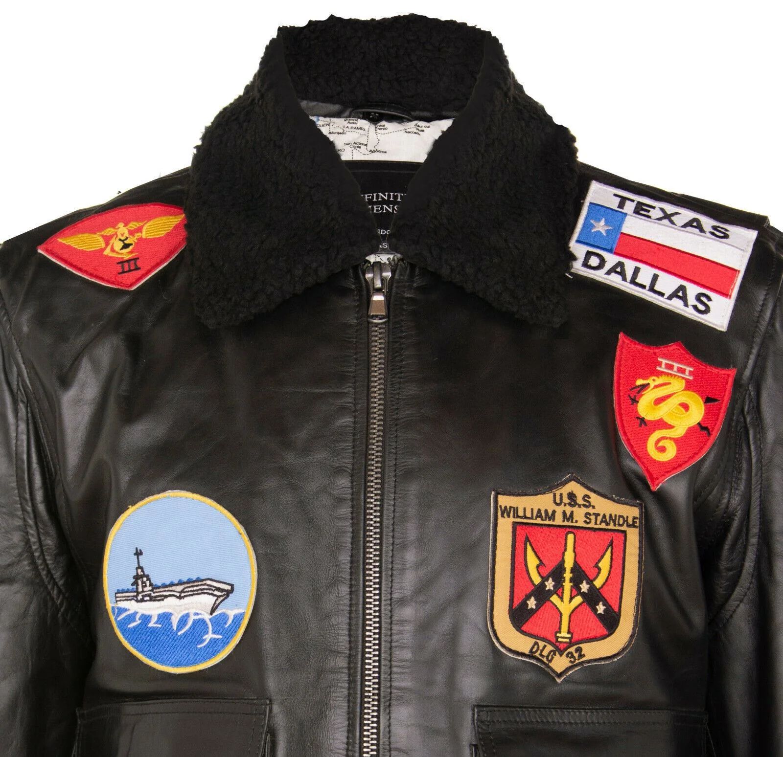 Mens A2 Top Gun  Leather Bomber Jacket-Camborne - Image 12