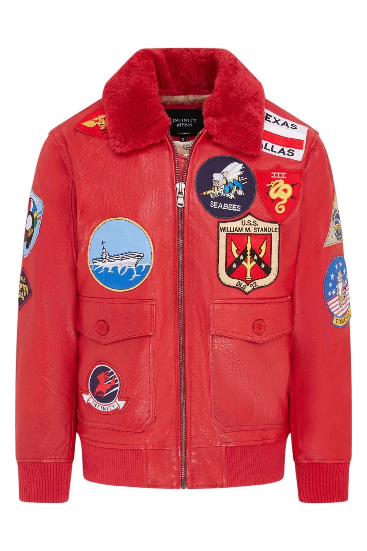 Mens A2 Top Gun  Leather Bomber Jacket-Camborne - Image 13