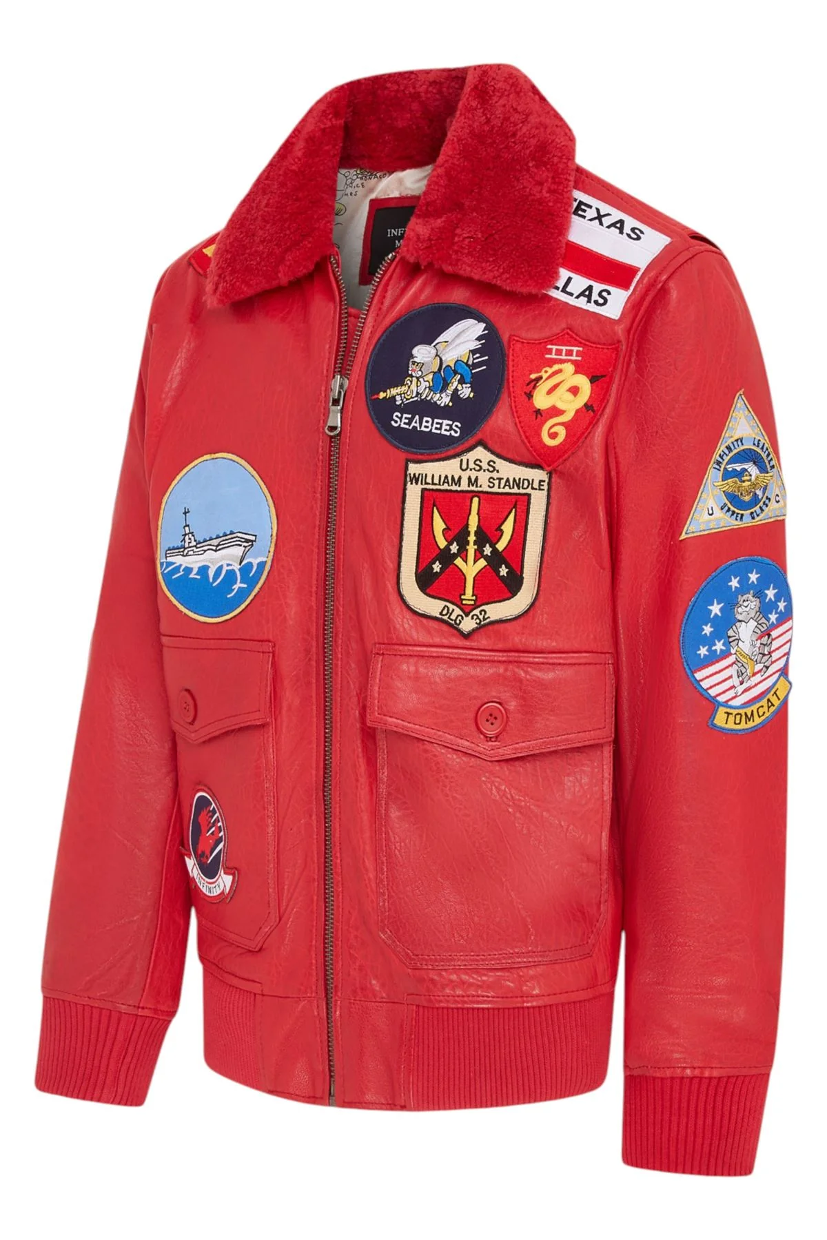 Mens A2 Top Gun  Leather Bomber Jacket-Camborne - Image 15