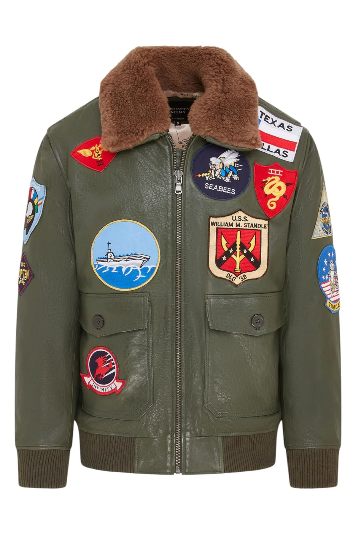 Mens A2 Top Gun  Leather Bomber Jacket-Camborne - Image 18