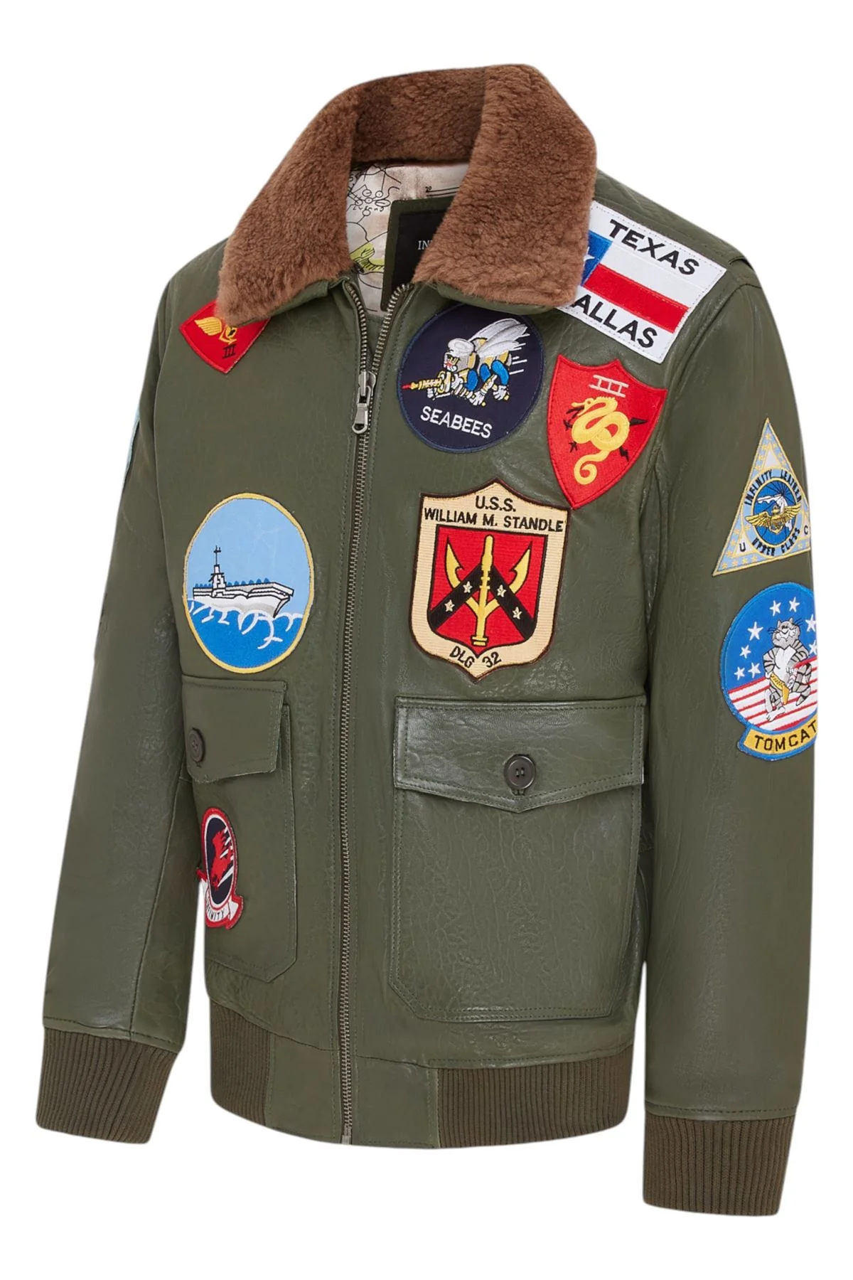 Mens A2 Top Gun  Leather Bomber Jacket-Camborne - Image 20