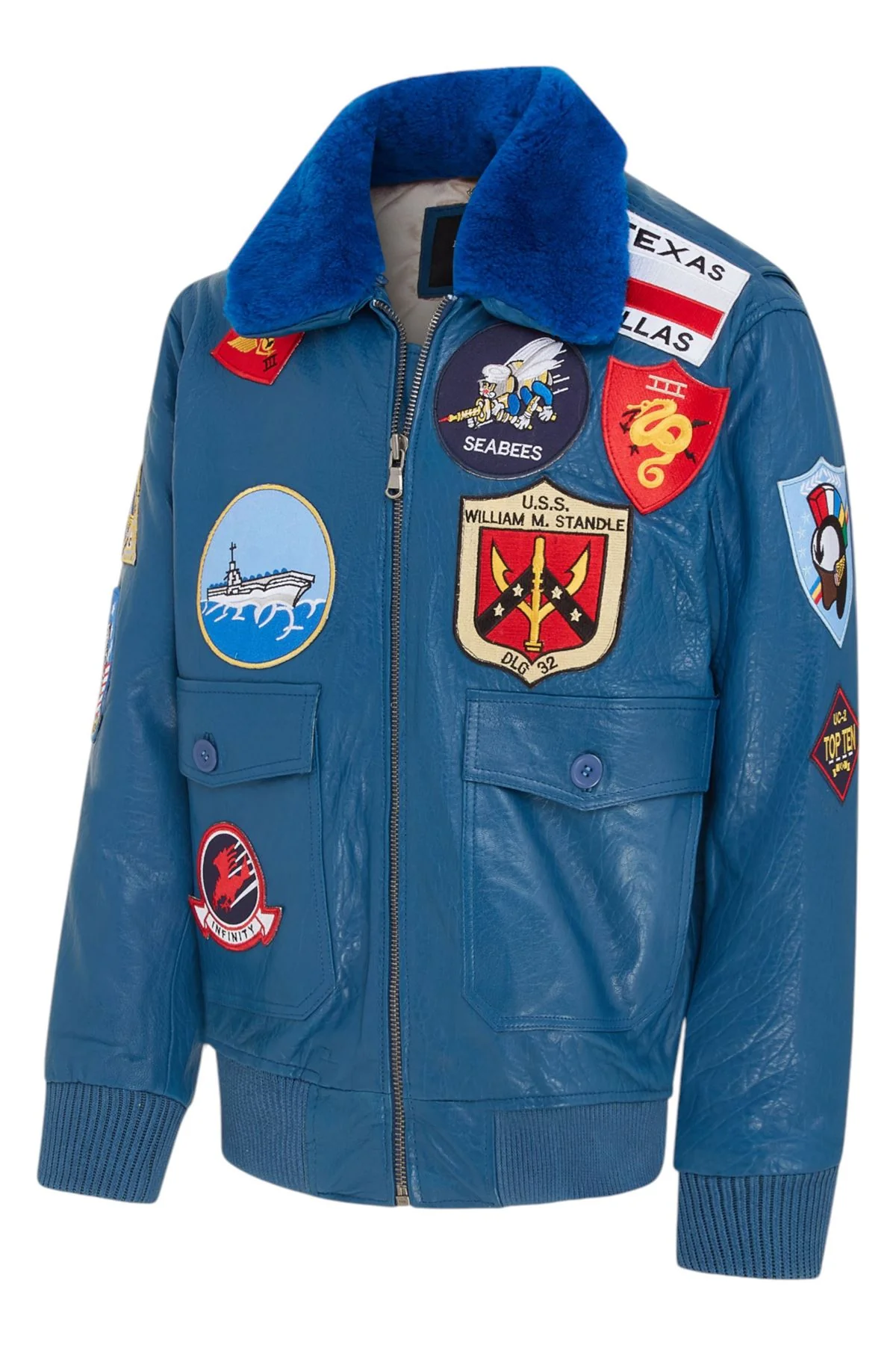Mens A2 Top Gun  Leather Bomber Jacket-Camborne - Image 25
