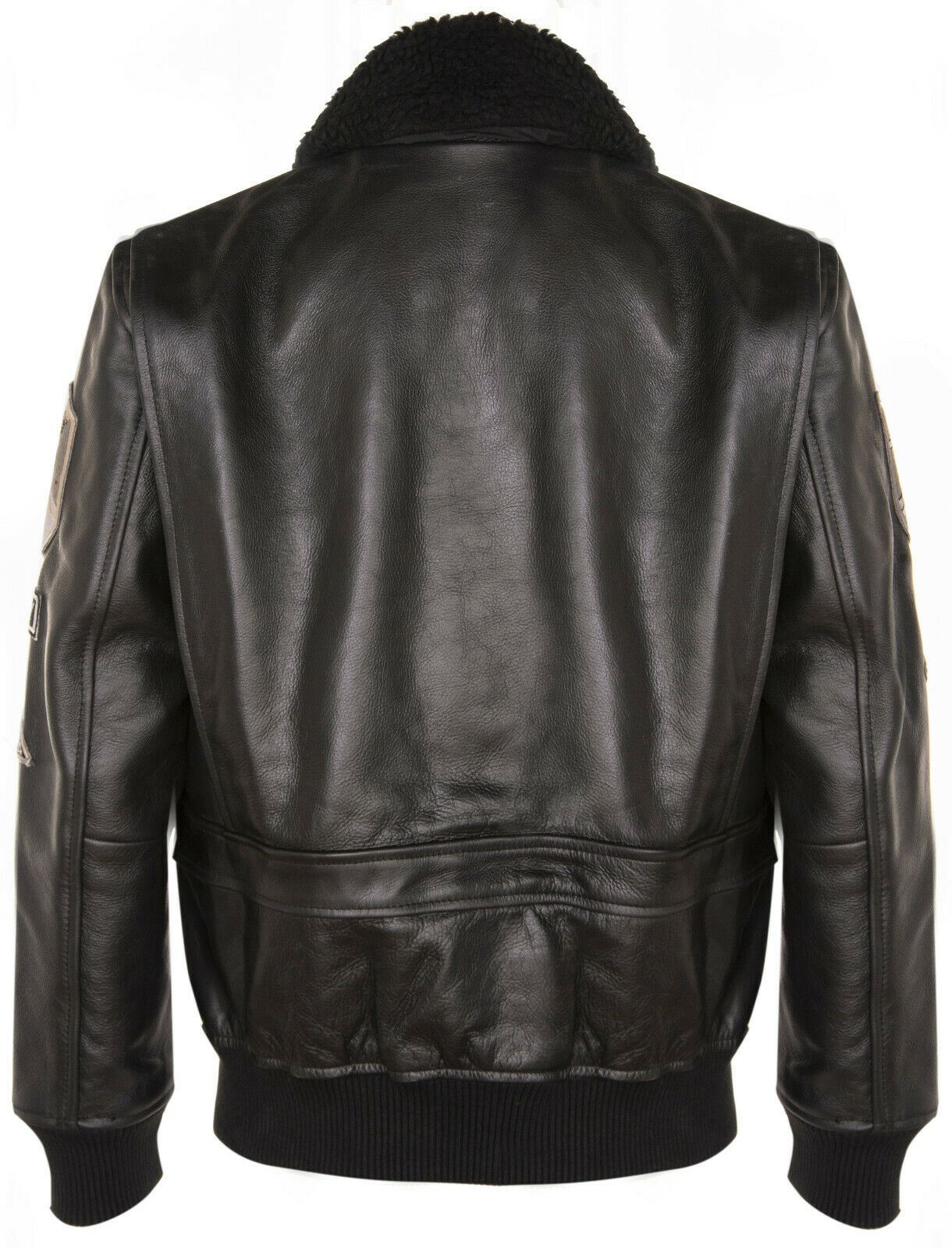 Mens A2 Top Gun  Leather Bomber Jacket-Camborne - Image 3
