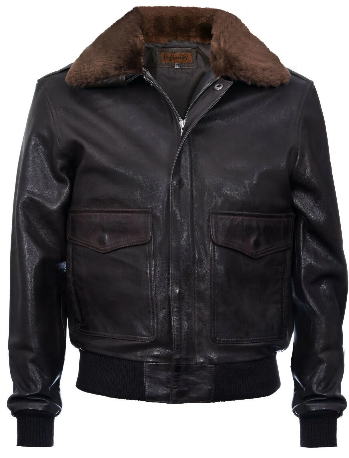 Men's Air Force A2 Brown Leather Bomber Jacket-Callington