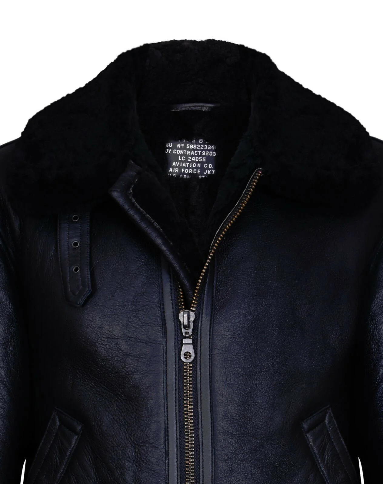 Mens B3 WW2 Leather Sheepskin Jacket-Hartland - Image 13