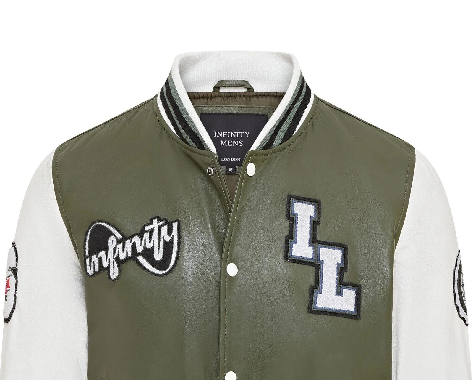Mens Baseball Leather Letterman Bomber Jacket - Walthamstow - Image 19