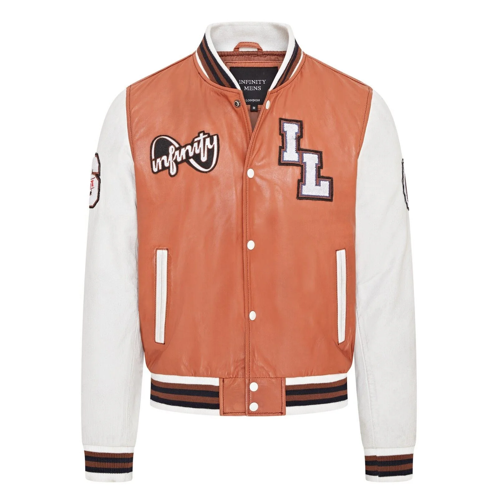 Mens Baseball Leather Letterman Bomber Jacket - Walthamstow - Image 29
