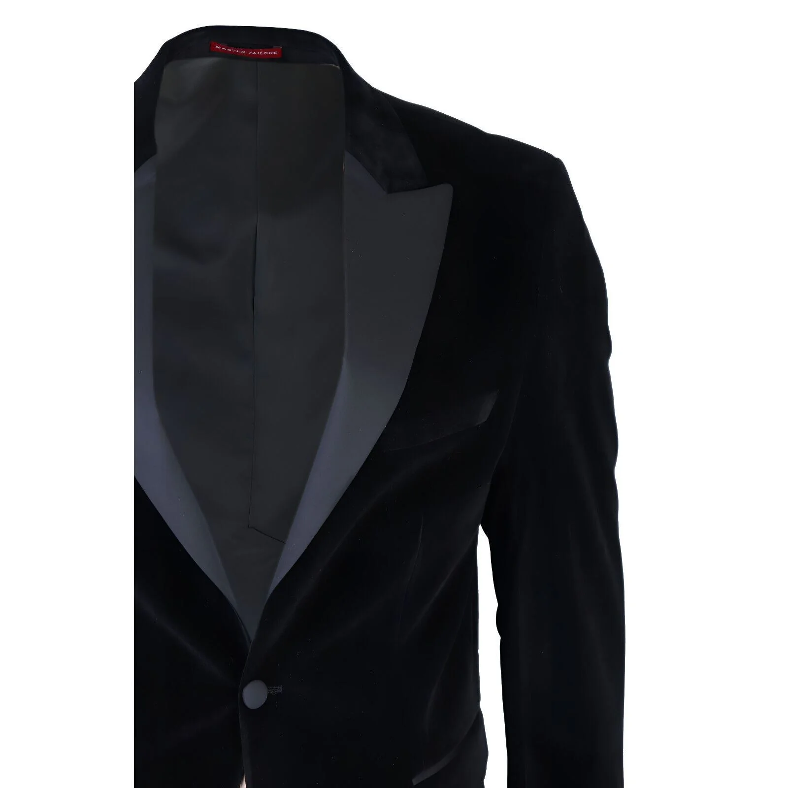 Mens Black Velvet Dinner Tuxedo Suit Jacket Blazer - Image 4