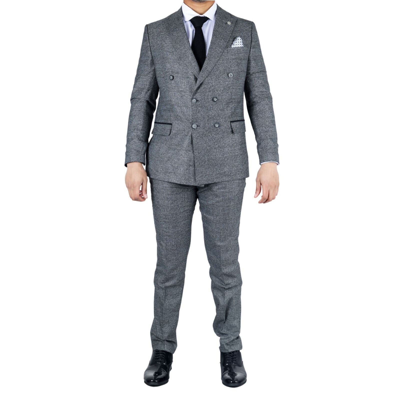 Men's Classic Grey Double Breasted 2-Piece Suit - Image 2