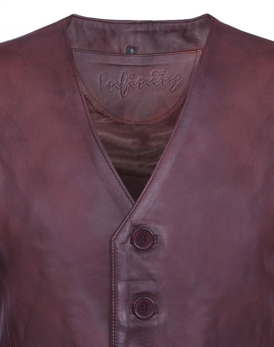 Mens Classic Leather Waistcoat-Grantham - Image 5