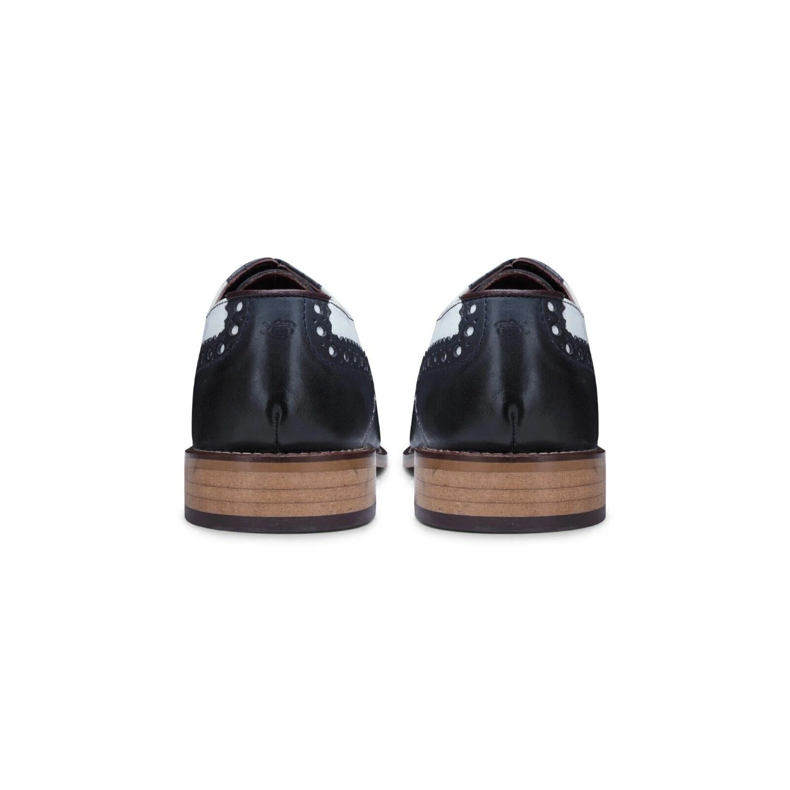 Mens Classic Oxford Navy/White Leather Gatsby Brogue Shoes - Image 5