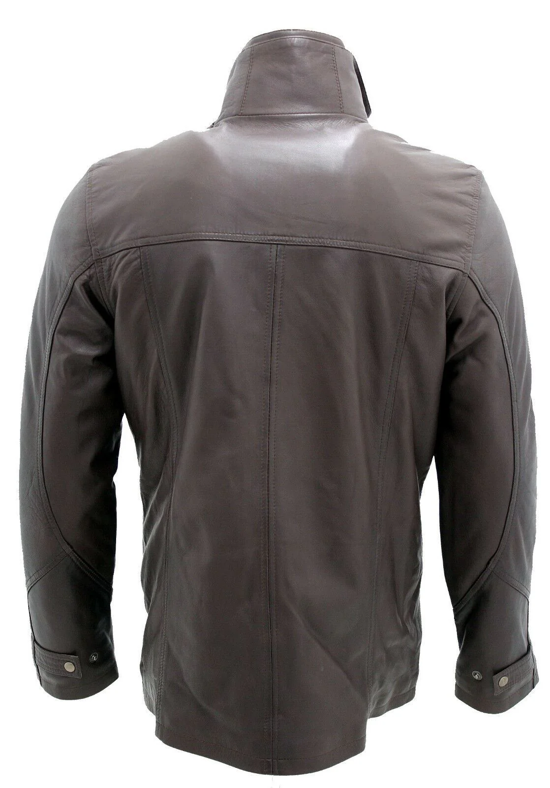 Mens Classic Warm Leather Mid Length Overcoat-Eastwood - Image 10