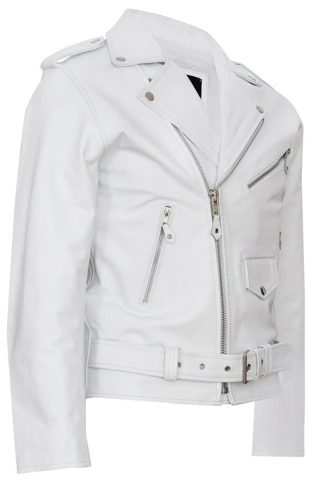 Mens Cow-Hide Brando Biker Jacket -Sandy - Image 18