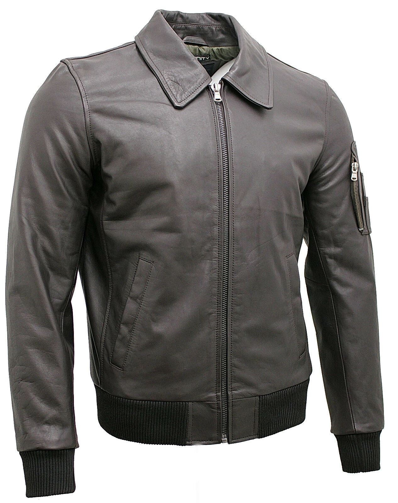 Mens Cowhide A2 Leather Bomber Jacket-Chingford - Image 10
