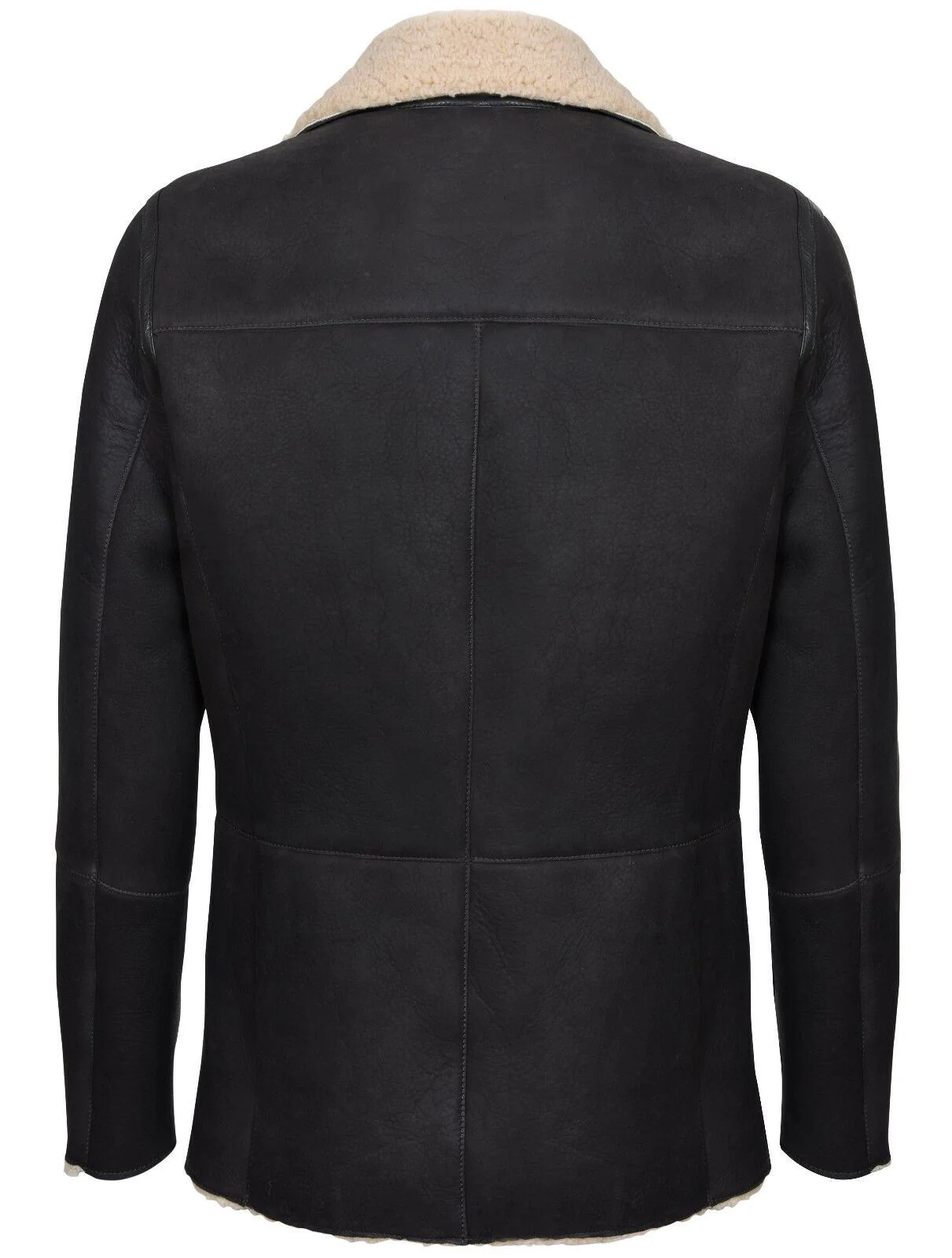 Mens Double Breasted Shearling Sheepskin Coat-Kington - Image 11