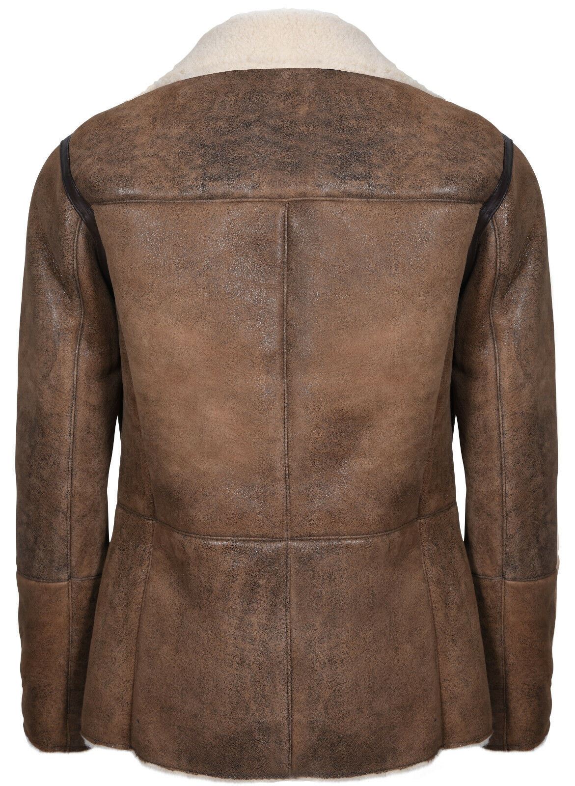 Mens Double Breasted Shearling Sheepskin Coat-Kington - Image 3