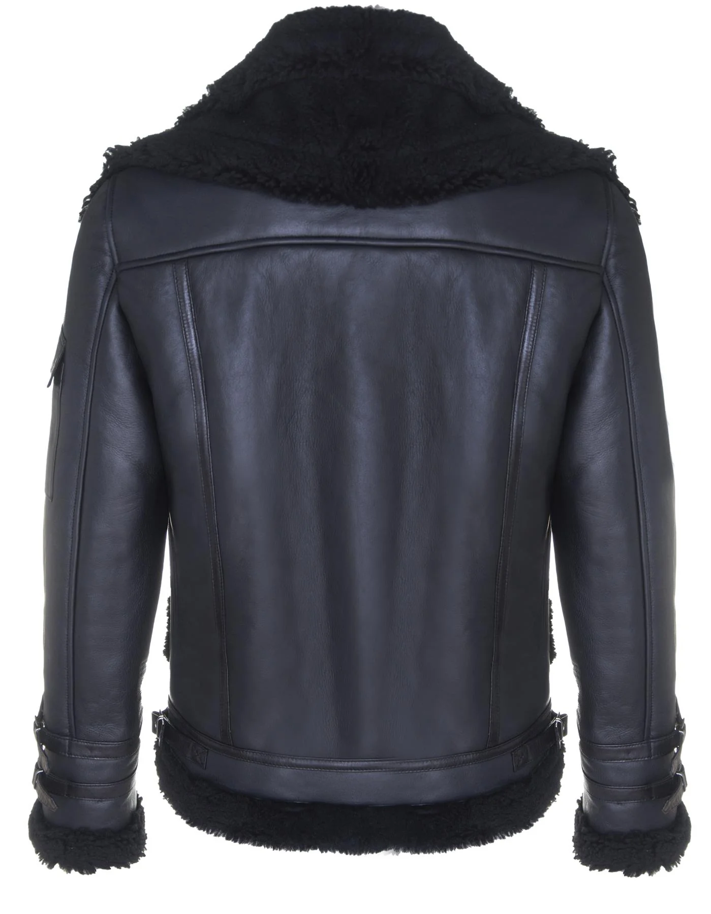 Mens Double Sheepskin Collar Jacket-Hingham - Image 3