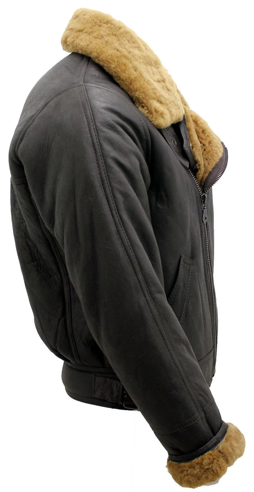 Mens Flying Sheepskin WW2 Bomber Jacket-Haverhill - Image 5