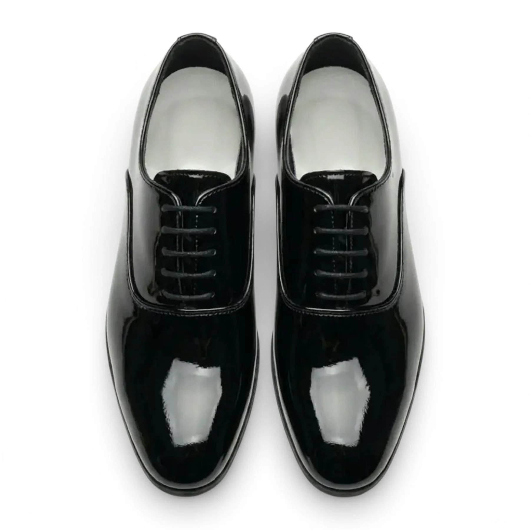Men's Formal Black Patent PU Leather Oxford Dress Brogue Shoes - Image 5