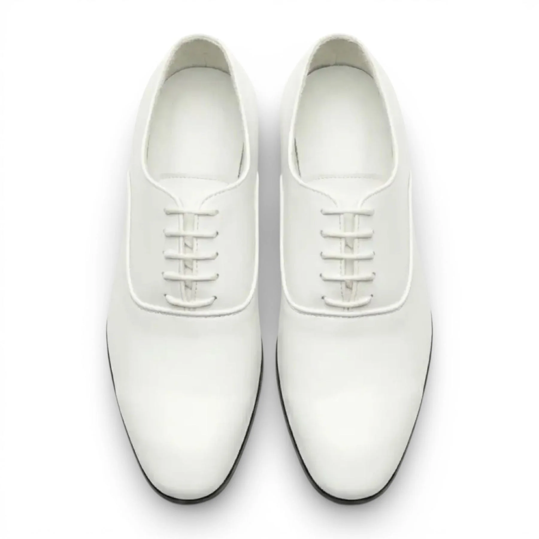 Men's Formal White Patent PU Leather Oxford Dress Brogue Shoes - Image 5