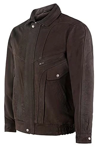 Mens Harrington Bomber Leather Jacket-Cheshunt - Image 6