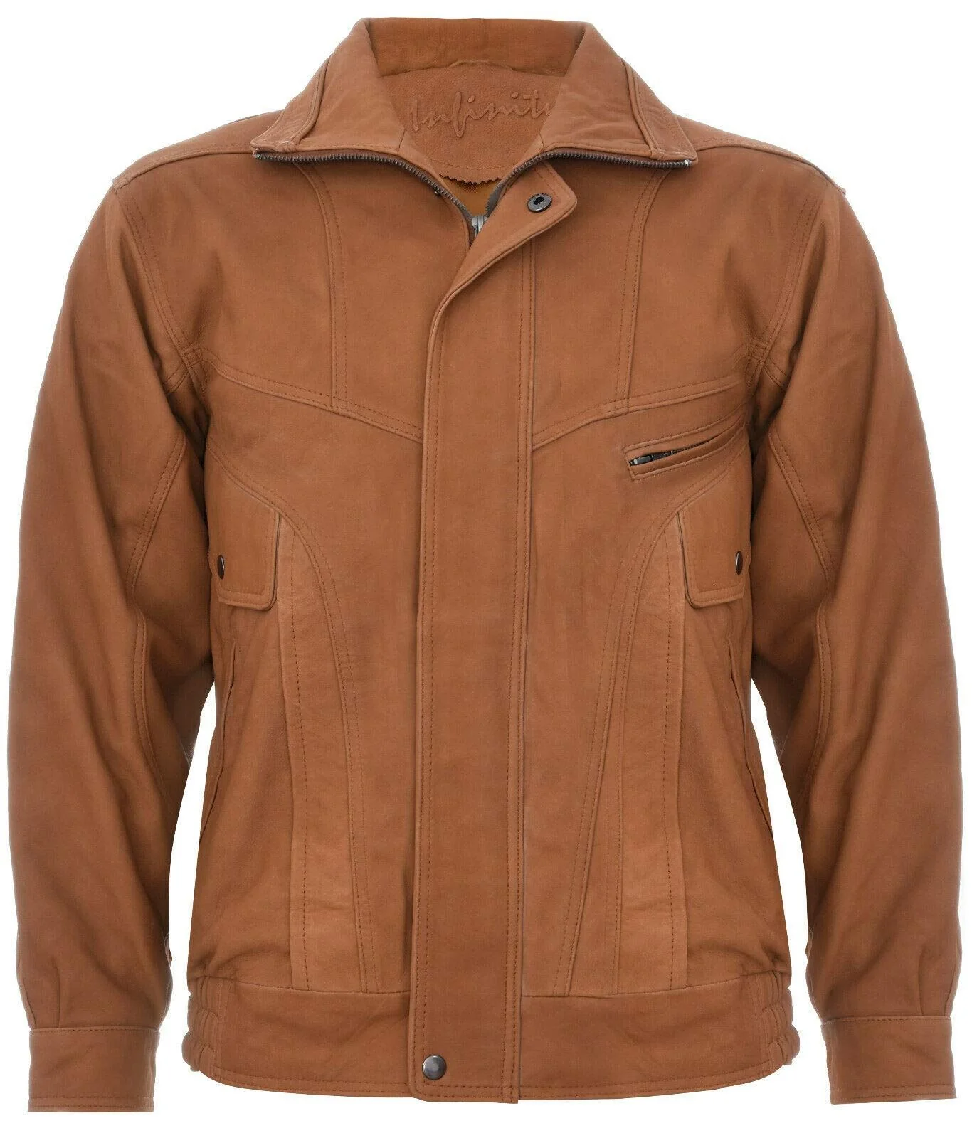 Mens Harrington Bomber Leather Jacket-Cheshunt - Image 9