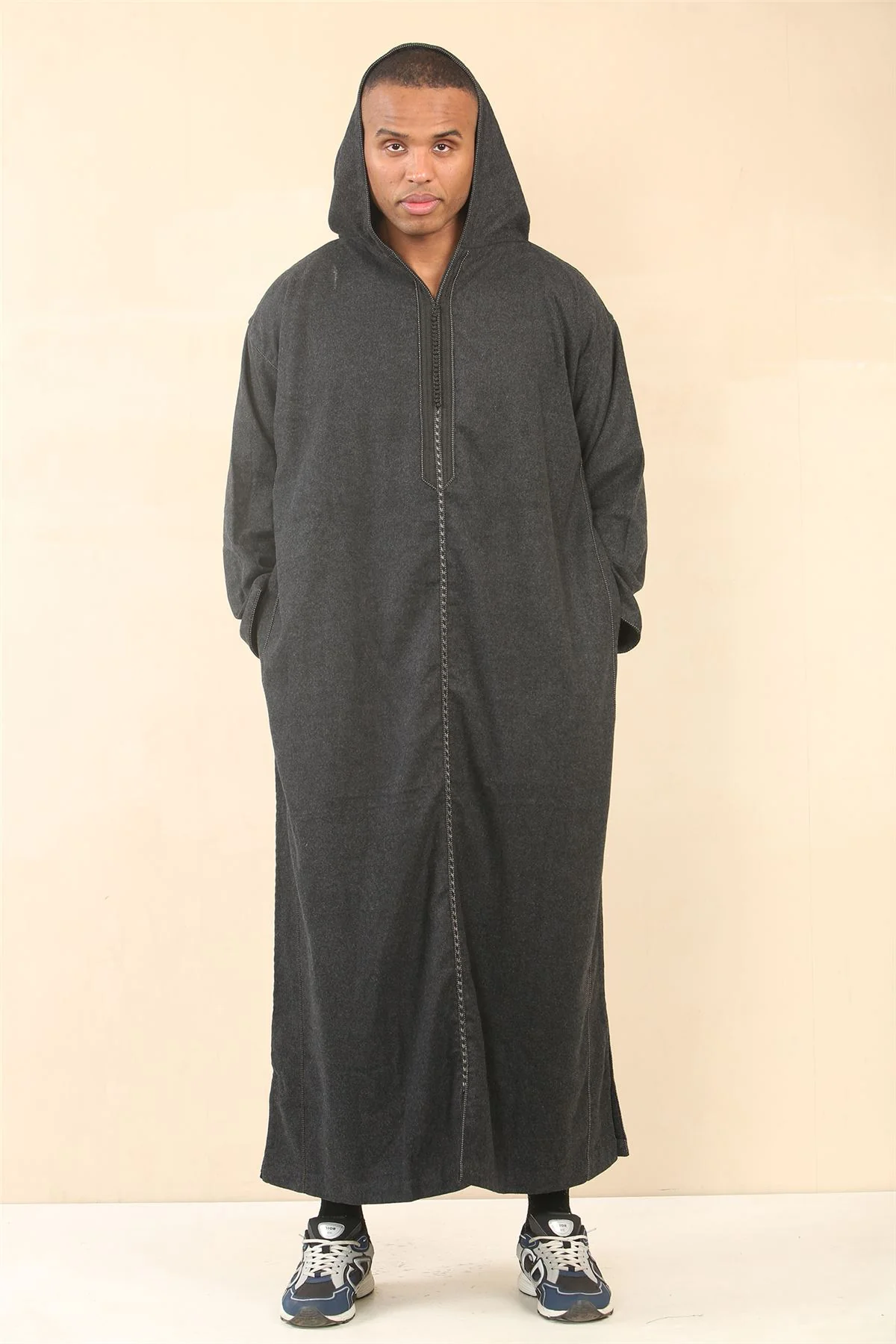 Men's Hooded Moroccan Thobe Djellaba Jubba Robe Eid - Image 4