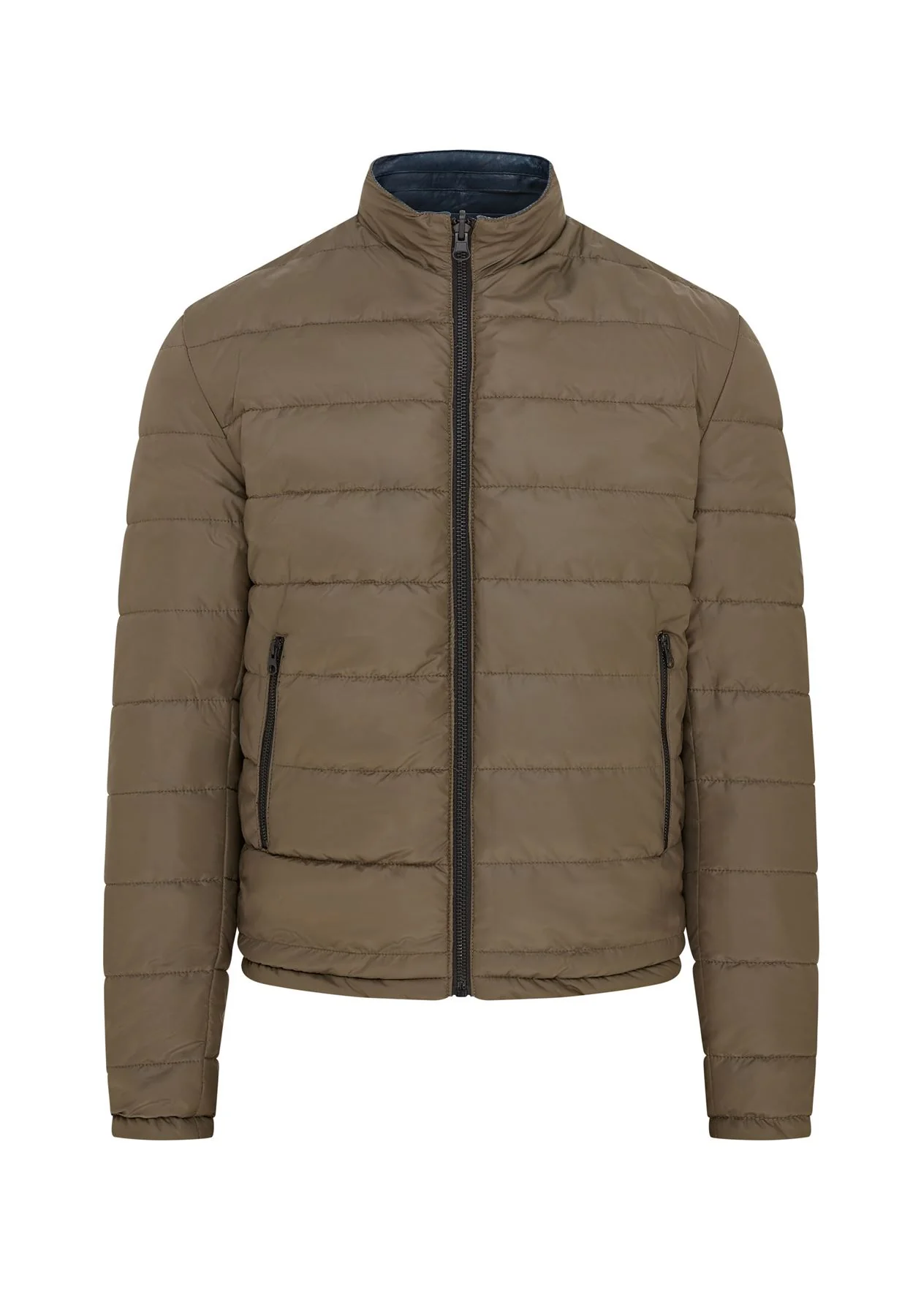 Mens Hooded Reversible Bomber Leather Jacket - Raufoss - Image 3