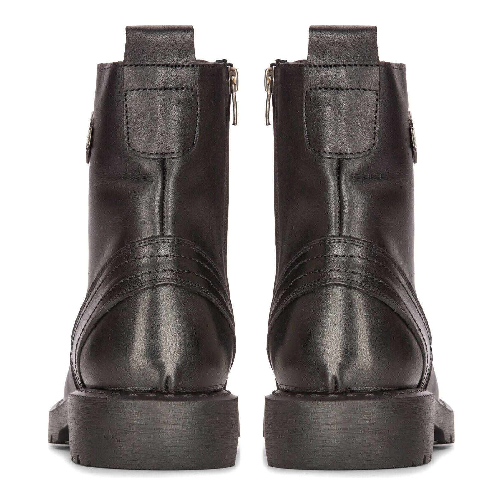 Men's Leather Military Boots Black Combat Biker Motorcycle Punk Western Boot - Image 3