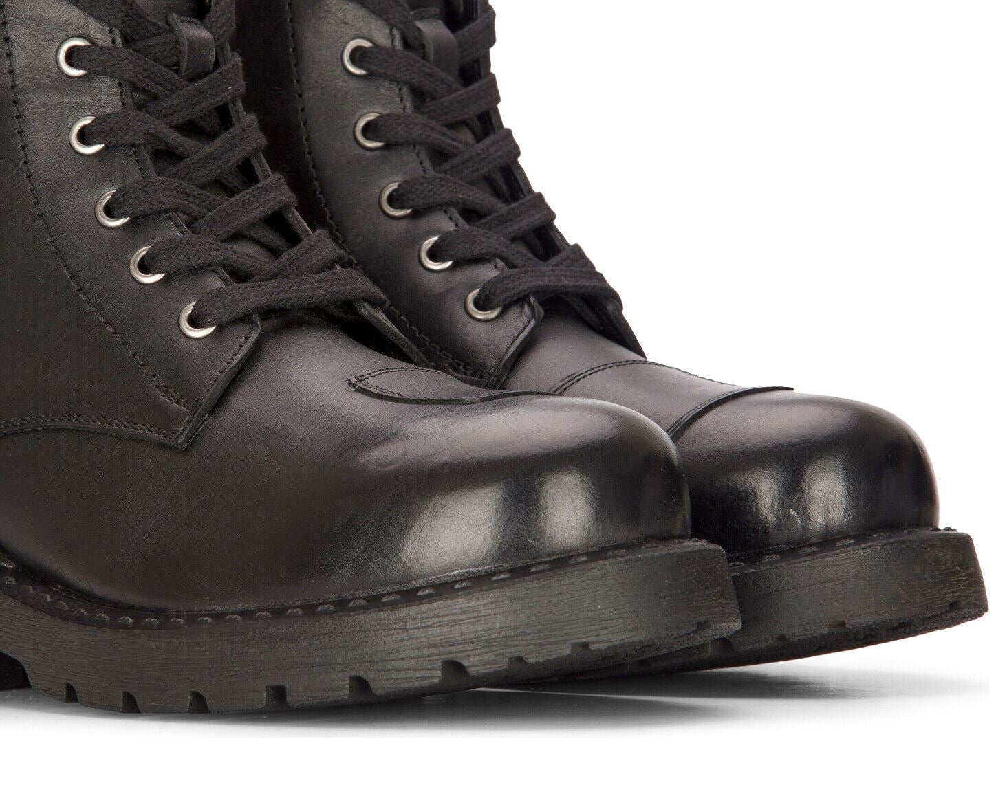 Men's Leather Military Boots Black Combat Biker Motorcycle Punk Western Boot - Image 5