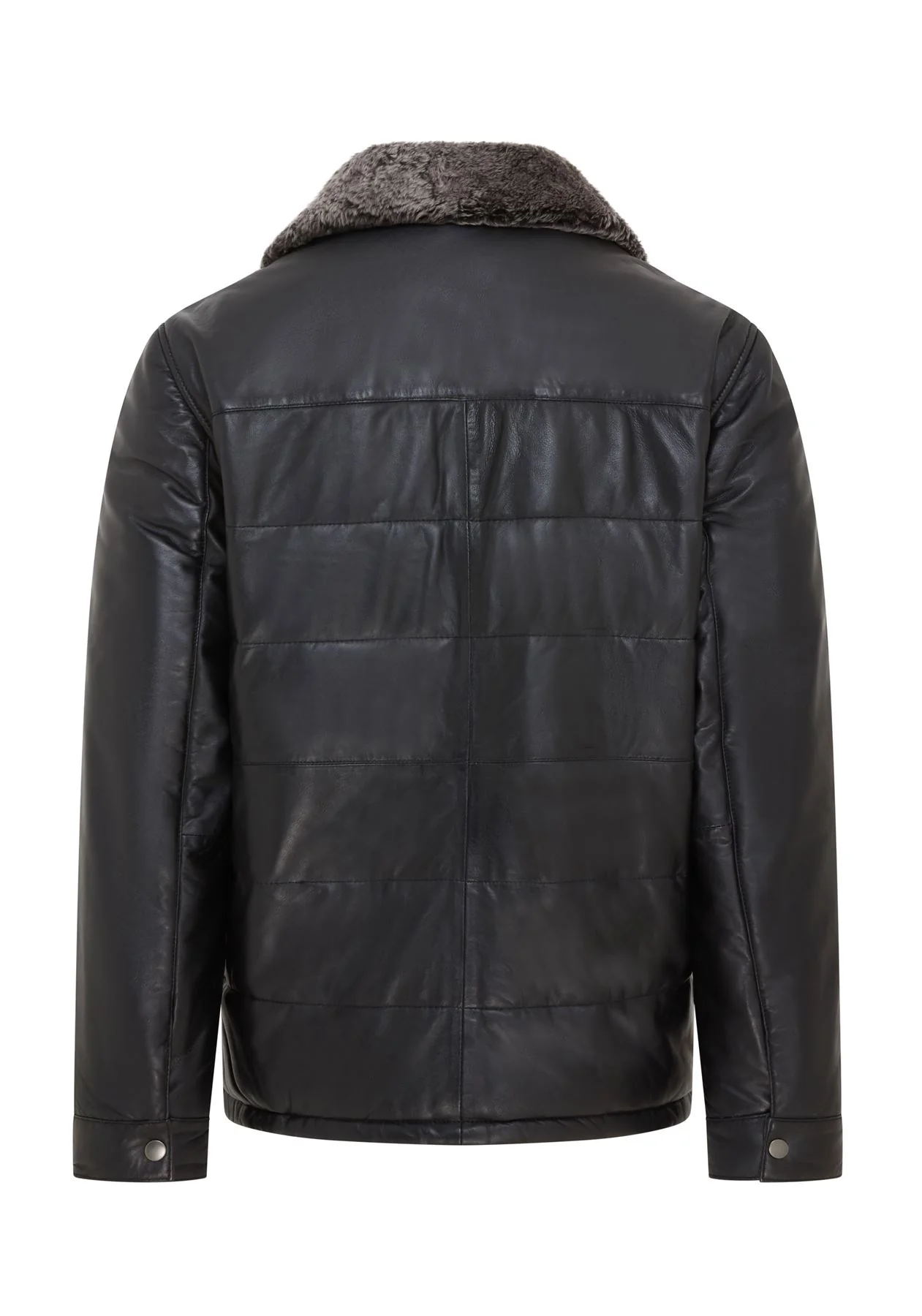 Mens Leather Puffer Quilted Jacket - Farsund - Image 10