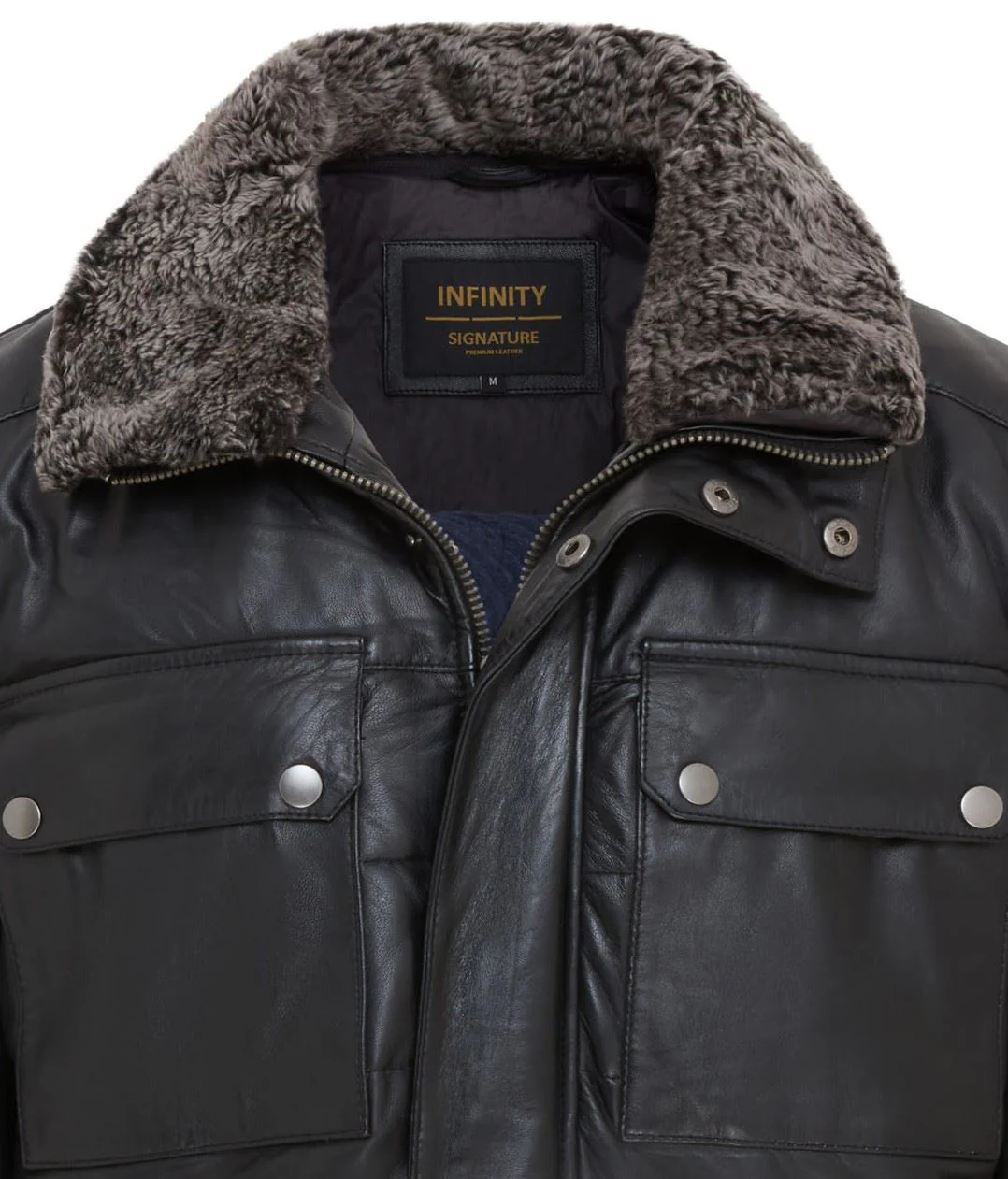 Mens Leather Puffer Quilted Jacket - Farsund - Image 11