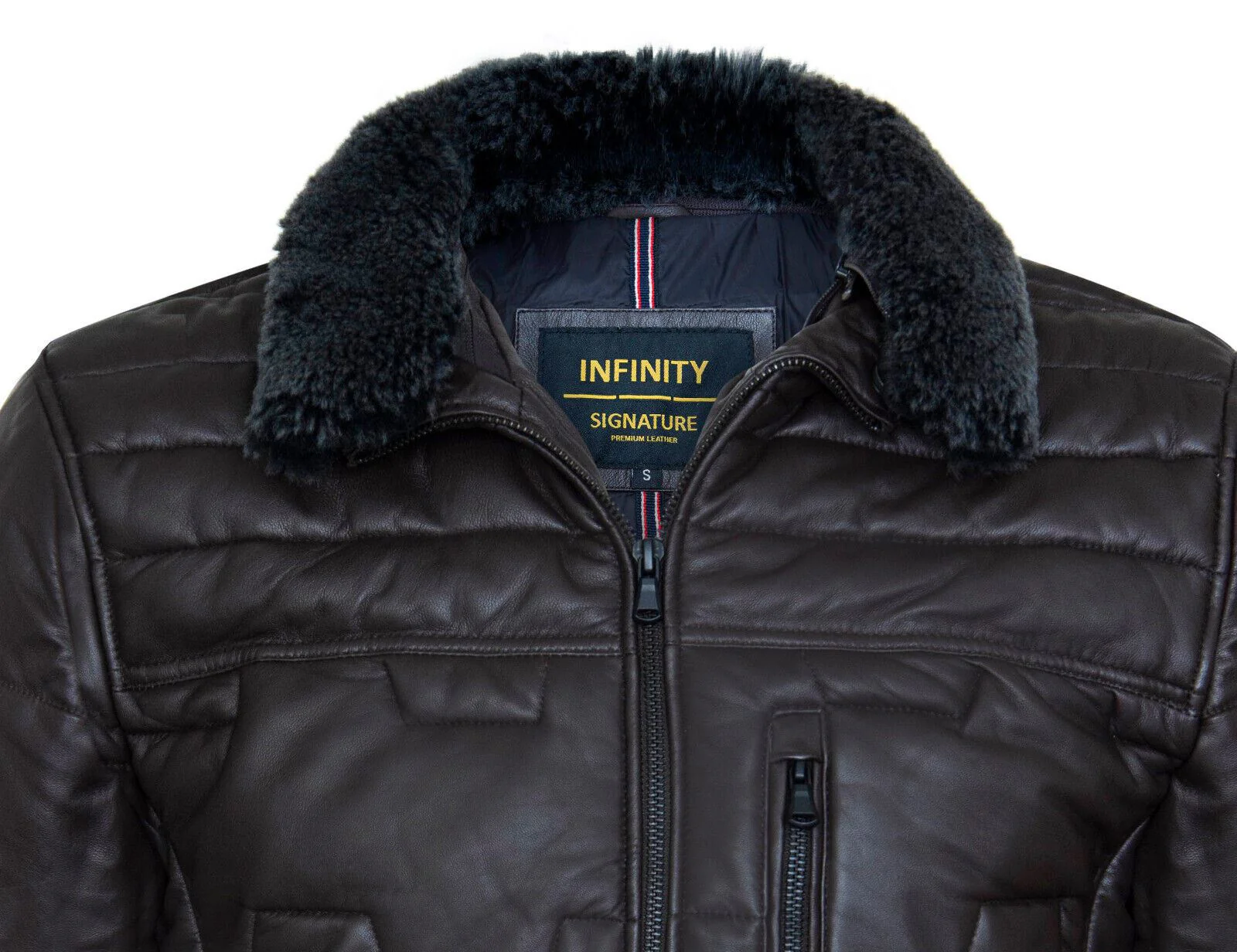 Mens Leather Quilted Puffer Biker Jacket - Thornton - Image 10
