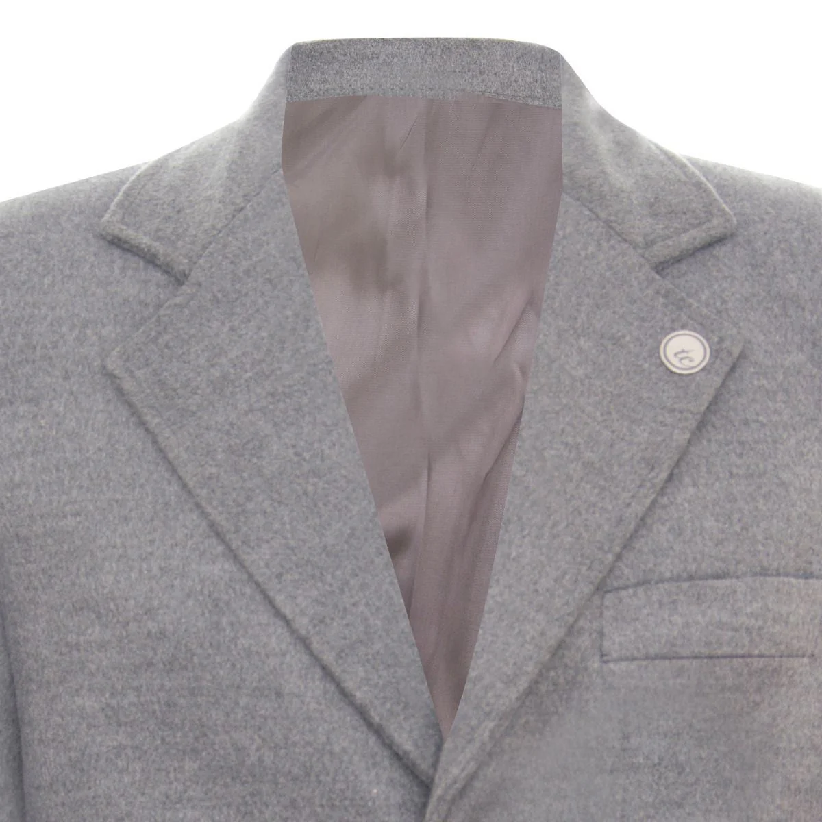 Men's Long Grey Wool Slim Fit Overcoat - Image 4
