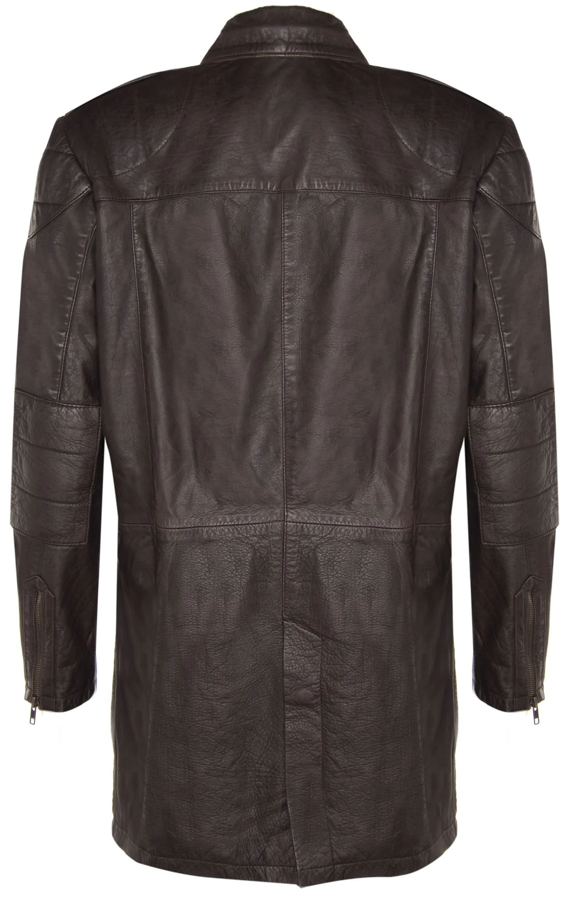 Mens Long Leather Trench Coat-Filton - Image 7